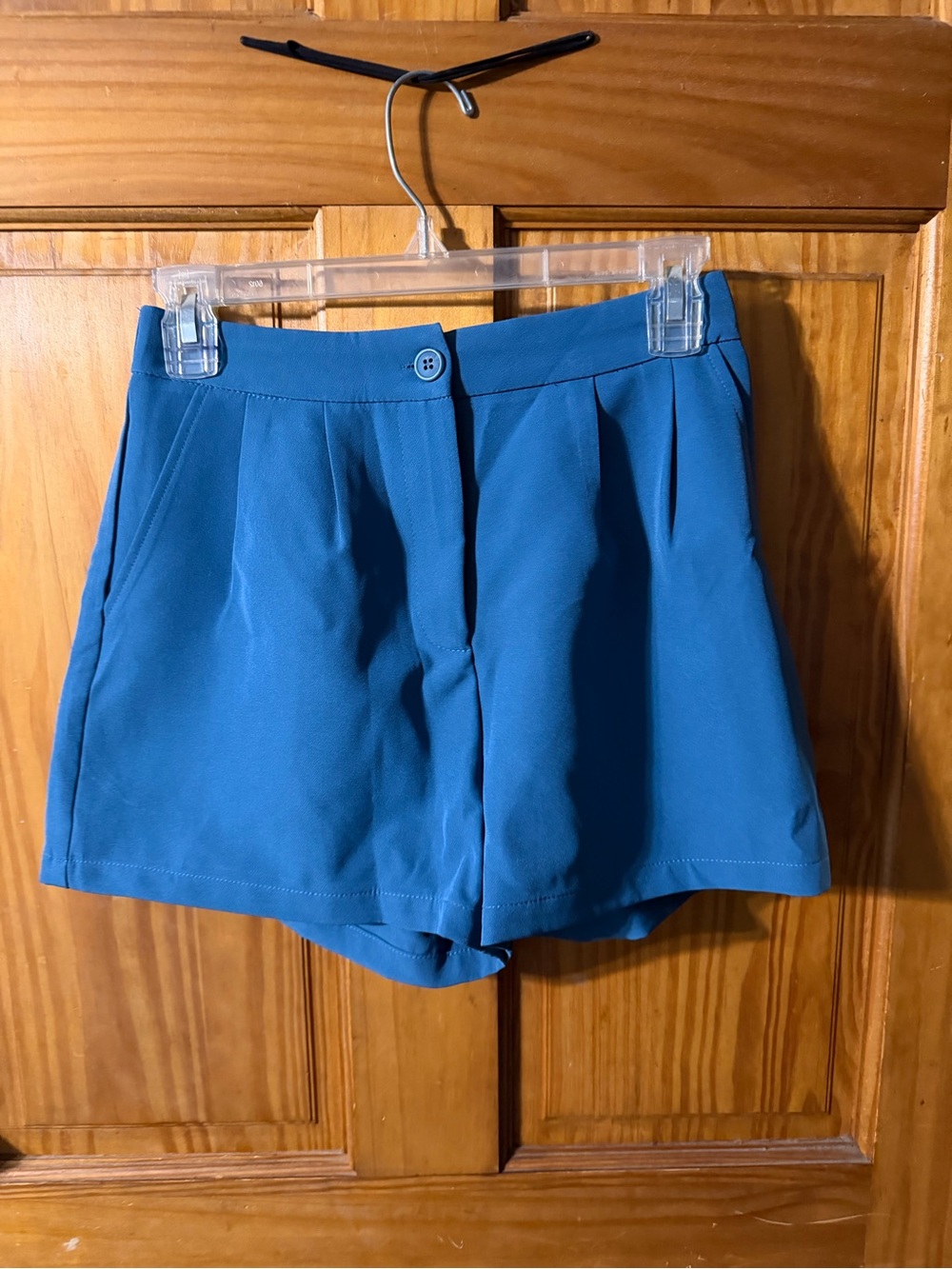 Sincerely Jules Teal High-Waist Pleated Shorts